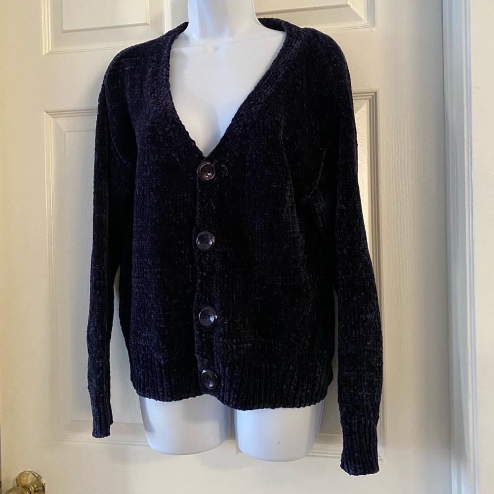 Lovers and Friends chenille navy cardigan XS